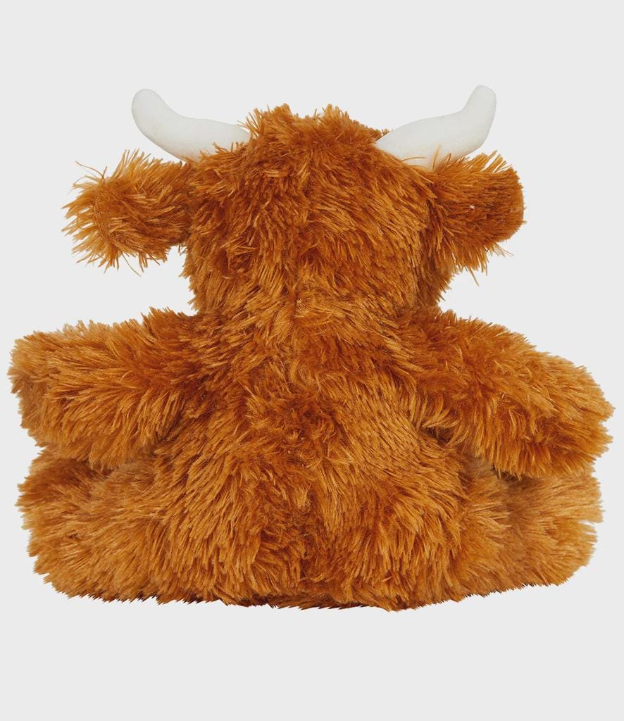 Personalised Printed Highland Cow Plush, Mumbles Farm Baby Gift