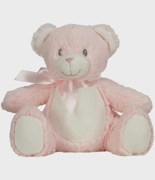 Personalised Printed Pink Bear • Custom Photo Teddy • Baby Gift • Birthday or Christening Keepsake- Mumbles