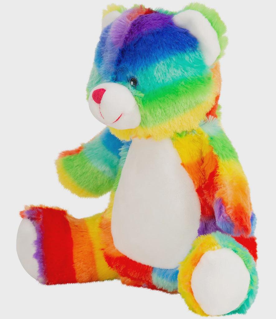 Personalised Printed Rainbow Bear • Custom Photo Teddy • New Baby Gift • Birthday or Christening Keepsake- Mumbles