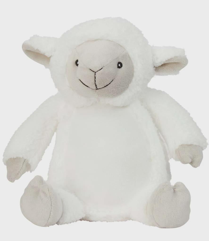 Personalised Printed Lamb Sheep Teddy • Farm Nursery Gift • Soft Cuddly Toy • New Baby Keepsake • Christening or Birthday Present- Mumbles