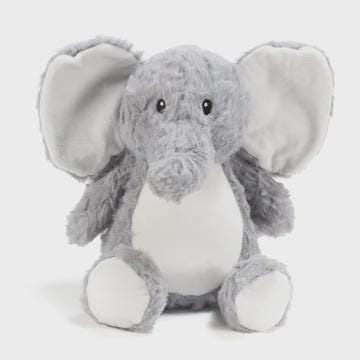 Personalised Printed Elephant Soft Toy • Safari Nursery Decor • Soft Cuddly Plush • Baby Gift • Birthday or Christening Present