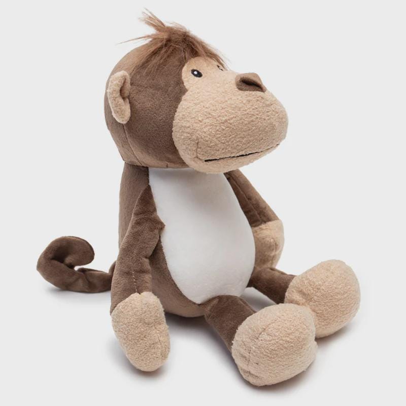 Personalised Printed Monkey Plush Toy: Custom Name, Birth Block, Message • New Baby Gift • Birthday or Christening Keepsake, baby shower