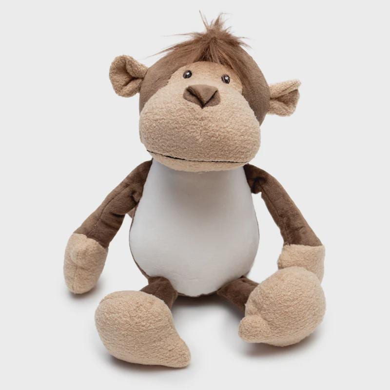 Personalised Printed Monkey Plush Toy: Custom Name, Birth Block, Message • New Baby Gift • Birthday or Christening Keepsake, baby shower