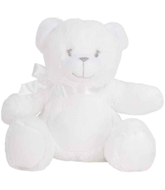 Personalised Printed White Teddy Bear, Mumbles Custom Photo Teddy