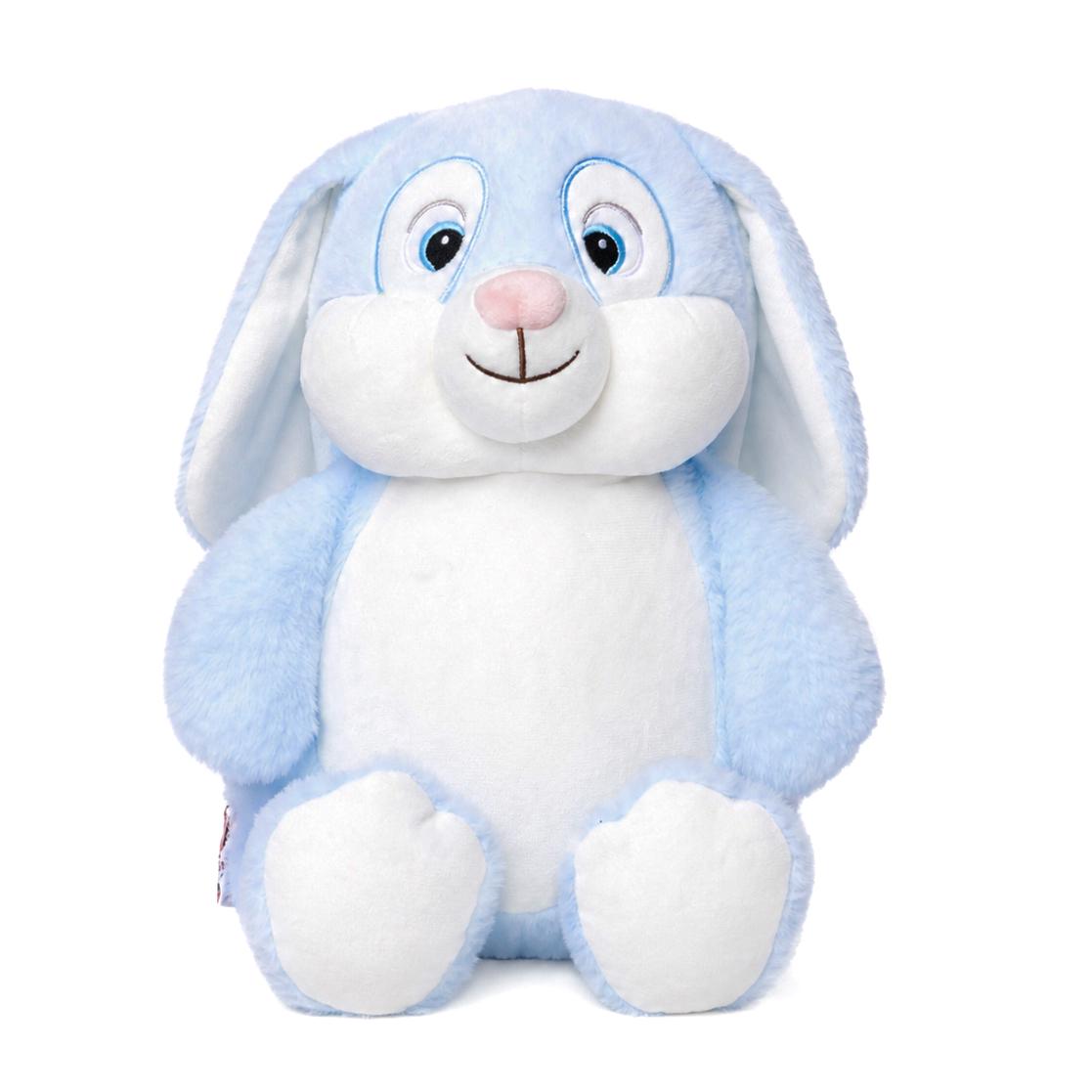 Personalised Embroidered Blue Bunny Rabbit Teddy, Cubbies New Baby Keepsake
