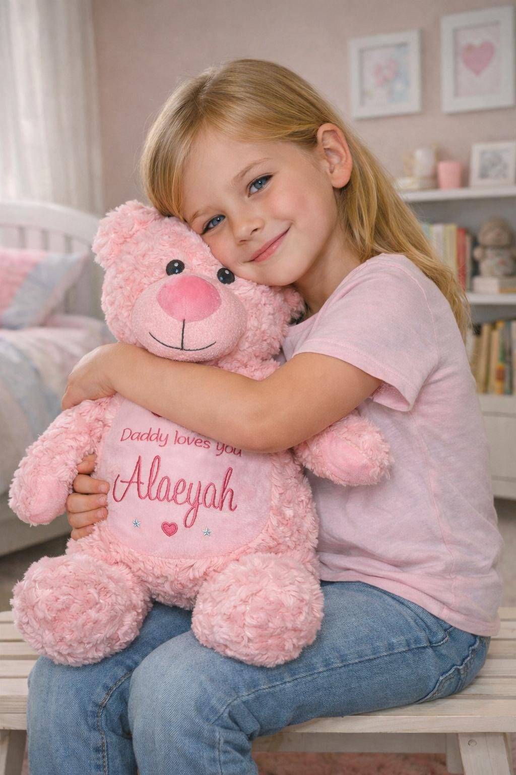 Personalised Embroidered Teddy - Custom Soft Toy Plush Gift - Tummi - Name or Birth Block Keepsake