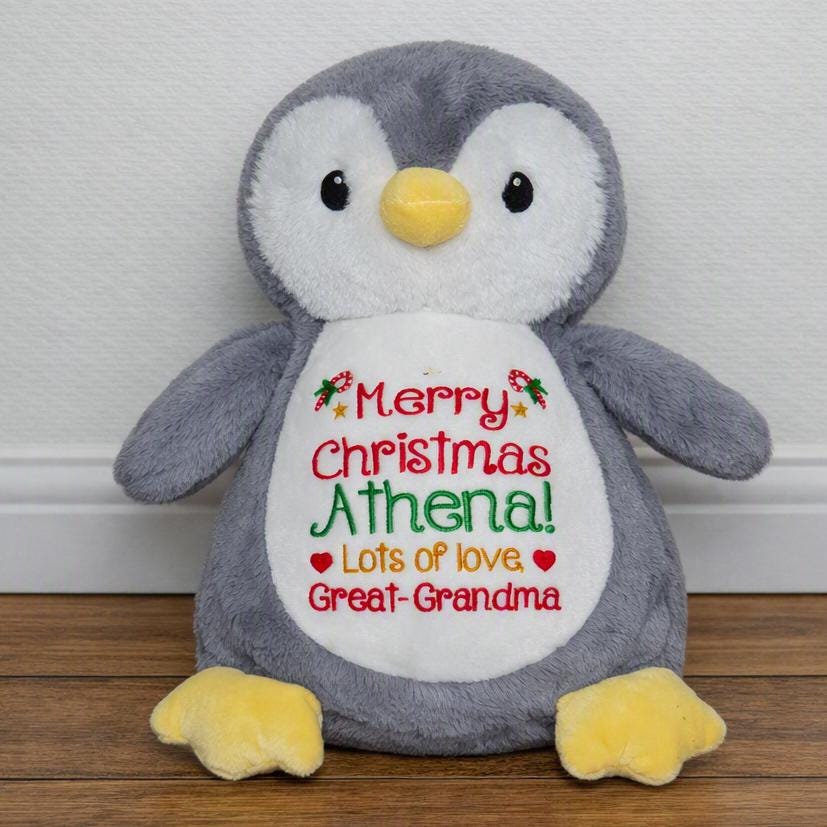 Personalised Embroidered Teddy - Custom Soft Toy Plush Gift - Tummi - 1st Christmas