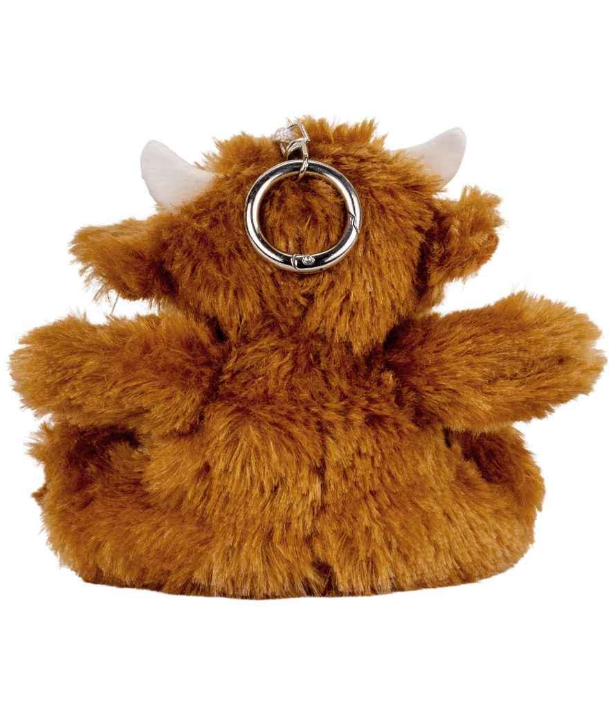 Personalised Highland Cow Key Chain • Farm‑Theme Bag Charm • Soft Plush Accessory • Fun Gift for Kids or Teens, NC500, Scotland