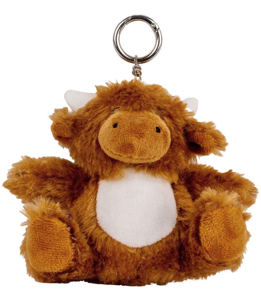 Personalised Highland Cow Key Chain • Farm‑Theme Bag Charm • Soft Plush Accessory • Fun Gift for Kids or Teens, NC500, Scotland