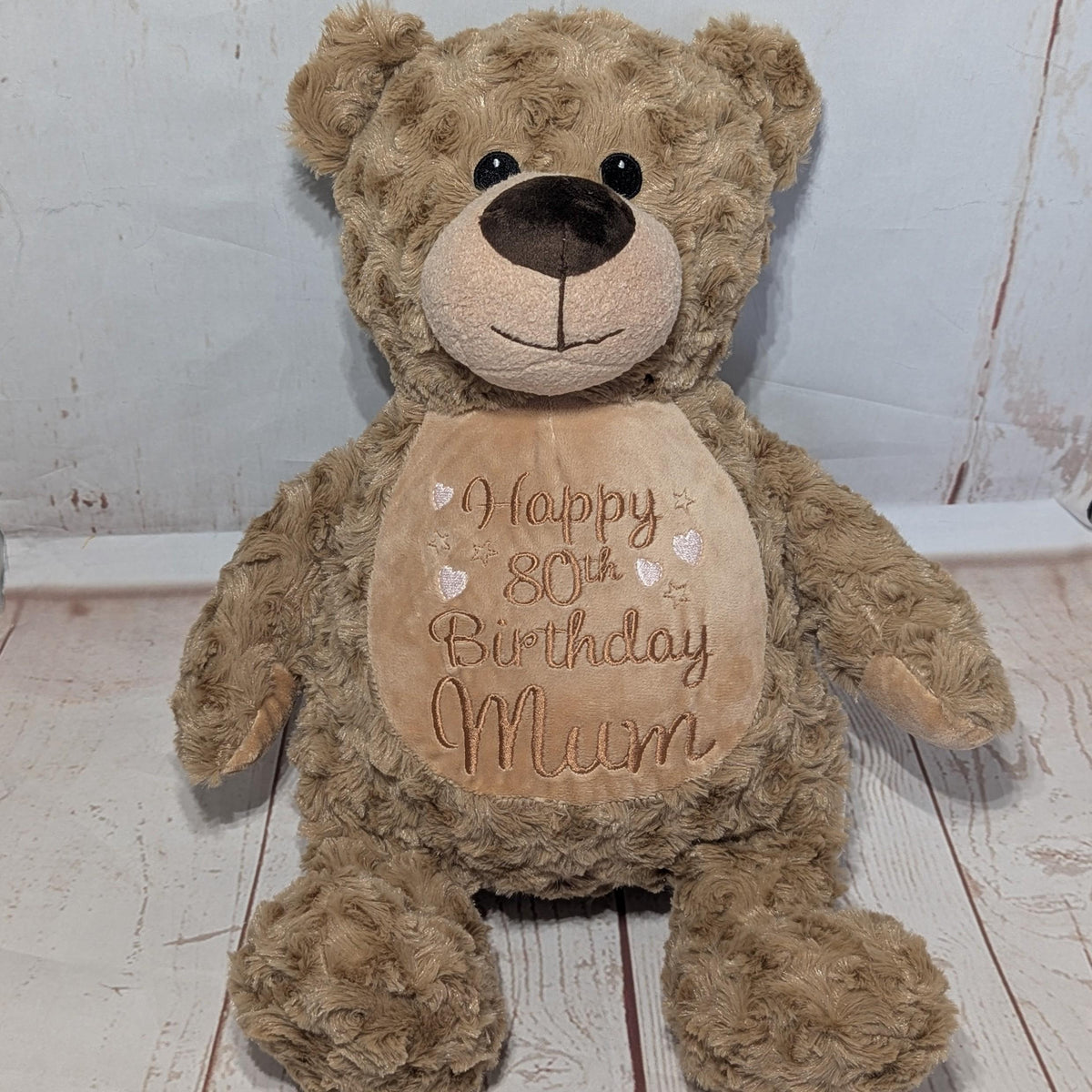 Personalised Embroidered Teddy - Custom Soft Toy Plush Gift - Tummi - Milestone Birthday, 18, 21, 30, 40, 50, 60, 70, 80, 90, 100