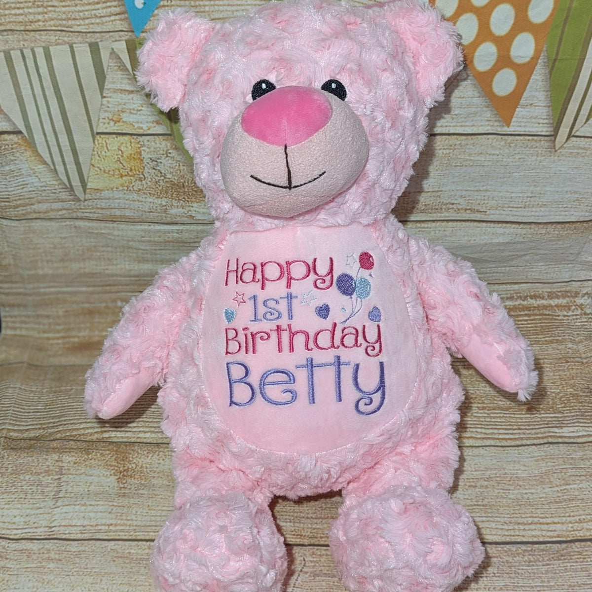 Personalised Embroidered 1st Birthday Teddy - Custom Soft Toy Plush Gift - Tummi - Birthday Gift