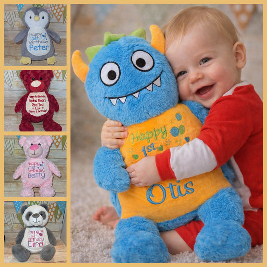 Personalised Embroidered 1st Birthday Teddy - Custom Soft Toy Plush Gift - Tummi - Birthday Gift