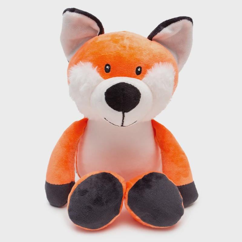 Personalised Printed Fox Plush Toy: Custom Name, Birth Block, Message • New Baby Gift • Birthday or Christening Keepsake, baby shower