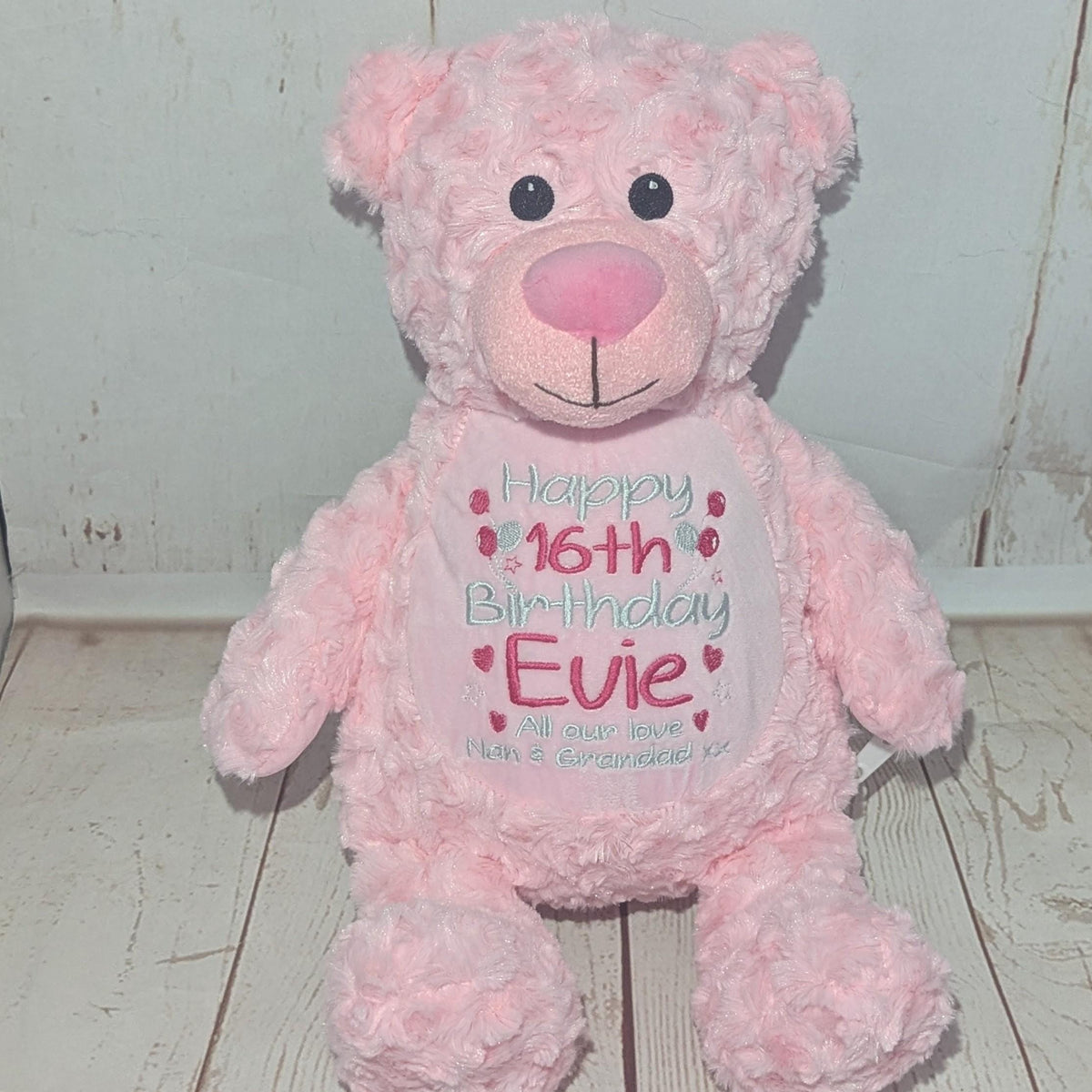 Personalised Embroidered Teddy - Custom Soft Toy Plush Gift - Tummi - Milestone Birthday, 18, 21, 30, 40, 50, 60, 70, 80, 90, 100