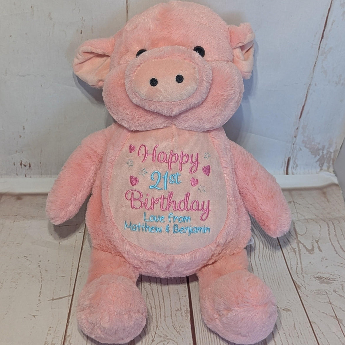 Personalised Embroidered Teddy - Custom Soft Toy Plush Gift - Tummi - Milestone Birthday, 18, 21, 30, 40, 50, 60, 70, 80, 90, 100