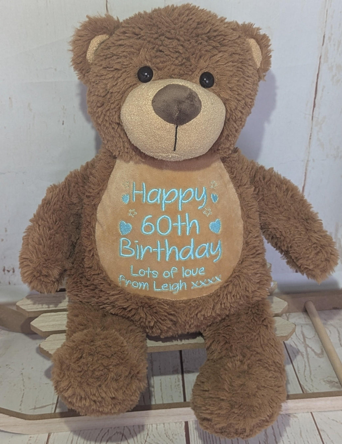 Personalised Embroidered Teddy - Custom Soft Toy Plush Gift - Tummi - Milestone Birthday, 18, 21, 30, 40, 50, 60, 70, 80, 90, 100