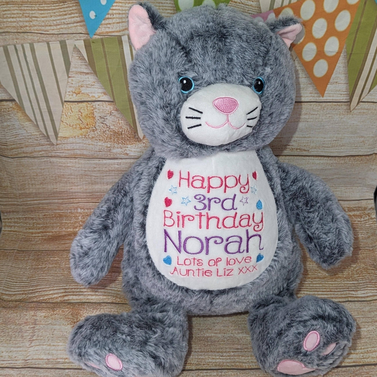 Personalised Embroidered 1st Birthday Teddy - Custom Soft Toy Plush Gift - Tummi - Birthday Gift