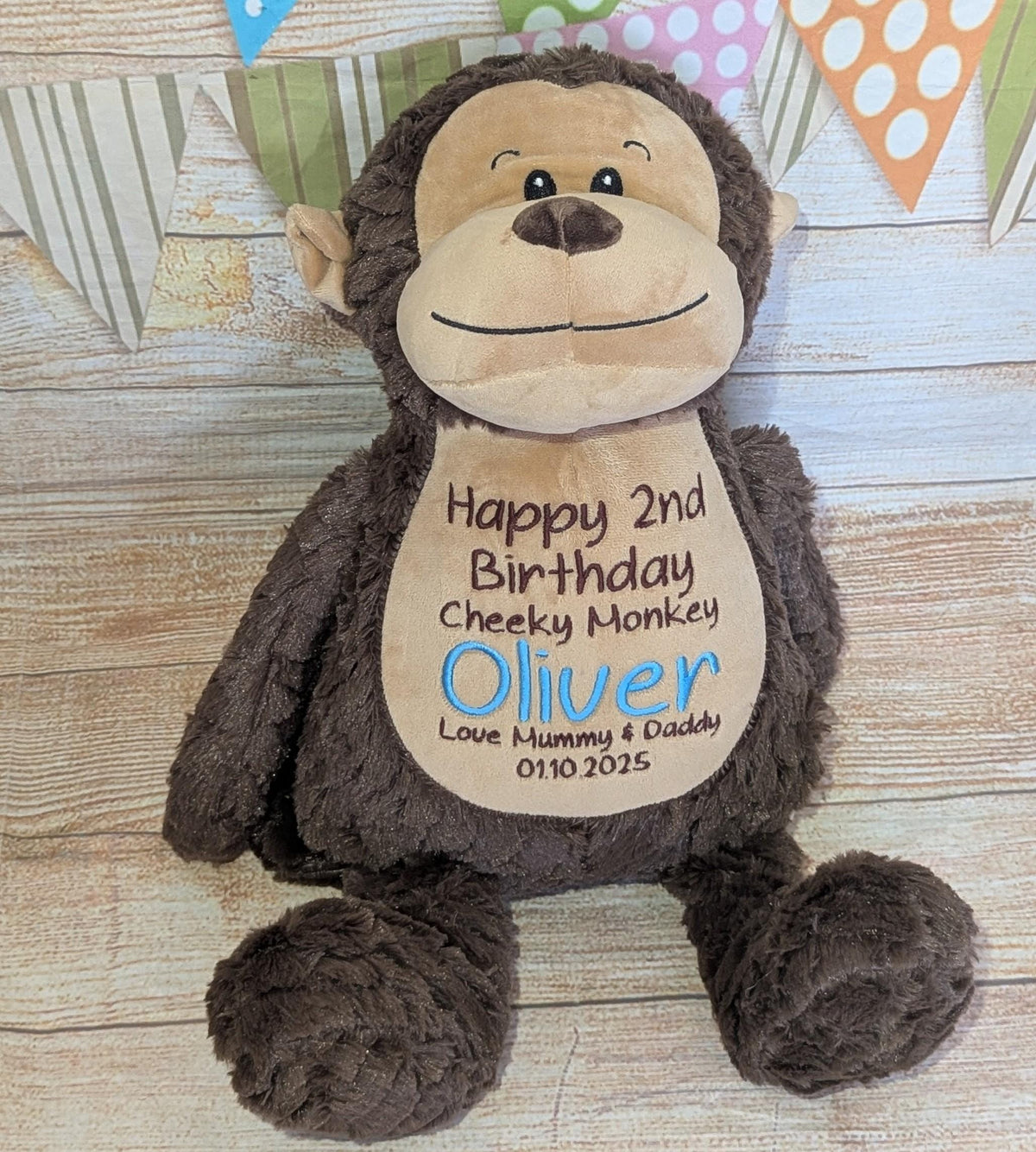 Personalised Embroidered 1st Birthday Teddy - Custom Soft Toy Plush Gift - Tummi - Birthday Gift