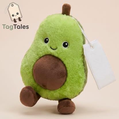 Personalised Printed Arlo the Avocado Tag Tales • Personalised Avocado Plush • Custom Printed Tag Soft Toy • Friendship Gift