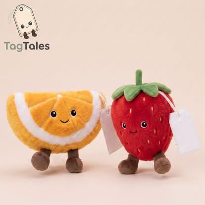 Personalised Printed Ollie the Orange Slice Tag Tales • Personalised Orange Plush • Custom Printed Tag • Summer Gift • Citrus Soft Toy