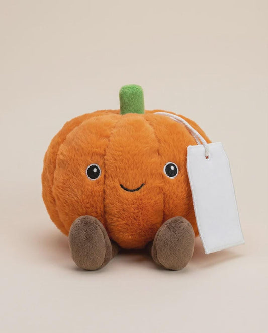 Personalised Printed Patch the Pumpkin Tag Tales • Personalised Halloween Plush • Custom Printed Tag • Autumn Soft Toy Gift