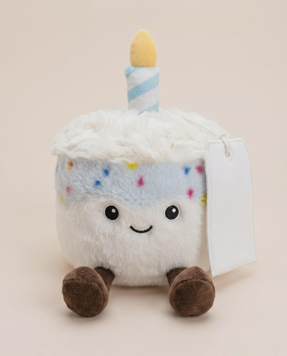 Personalised Printed Bobby the Birthday Cake Tag Tales • Personalised Birthday Plush • Custom Printed Tag • Celebration Soft Toy