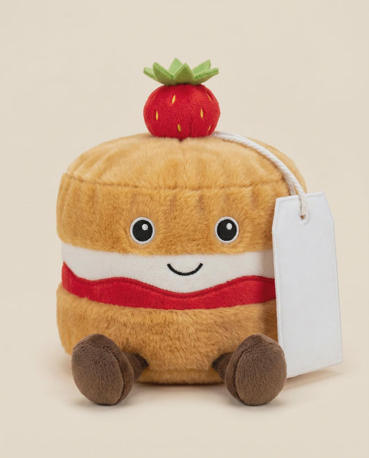 Vicky the Victoria Sponge plush with personalised printed tag