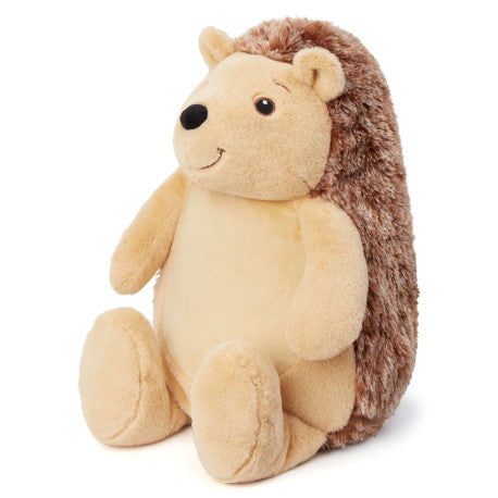 Plush toy hedgehog on a white background