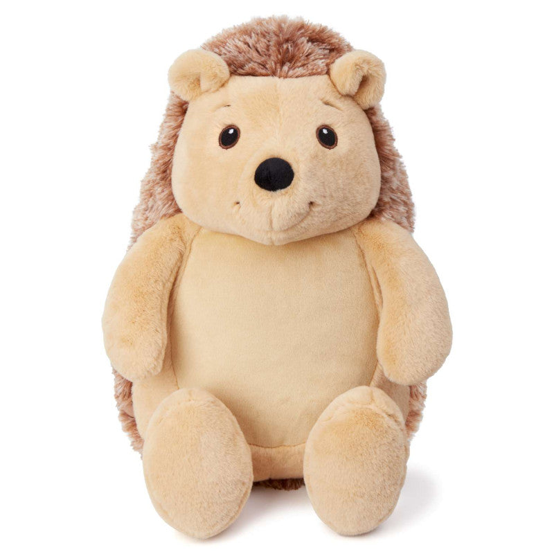 Plush toy hedgehog on a white background